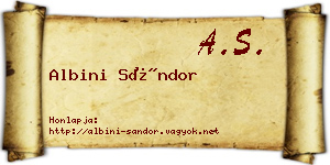 Albini Sándor névjegykártya