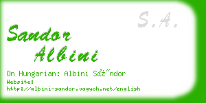 sandor albini business card